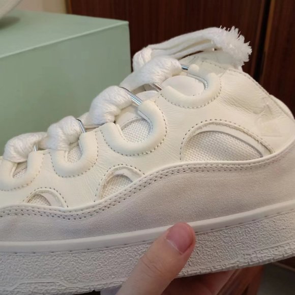 Lanvin White Calfskin Stitching Athletic Platform Shoes main image 8
